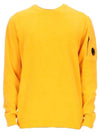 Men's Lens Wappen Cotton Knit Top Yellow - CP COMPANY - BALAAN.