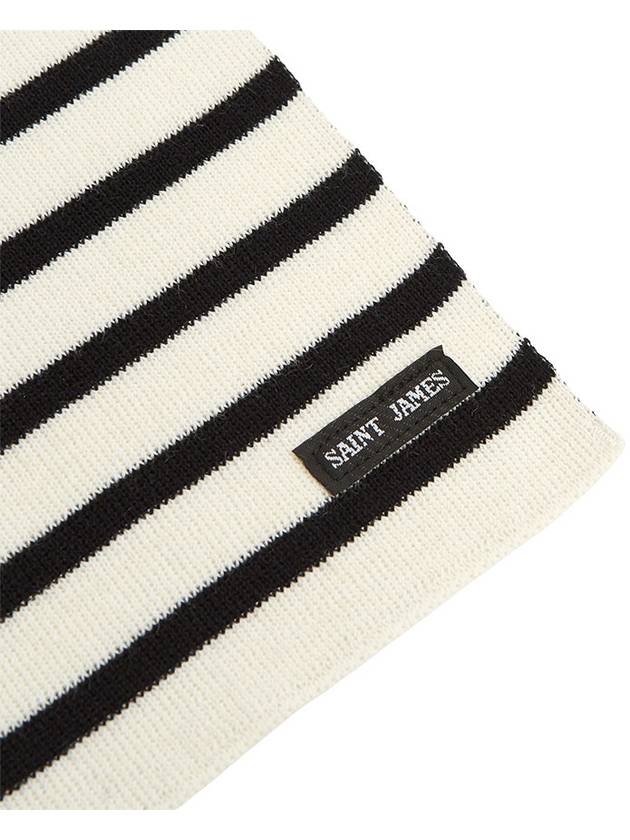 KH Duguay Stripe Muffler White Black - SAINT JAMES - BALAAN 6