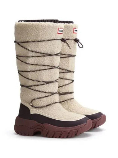 Wanderer Boucle Tall Snow Boots Canvas Cream Dark Horizon WFT4005WADCDB - HUNTER - BALAAN 1