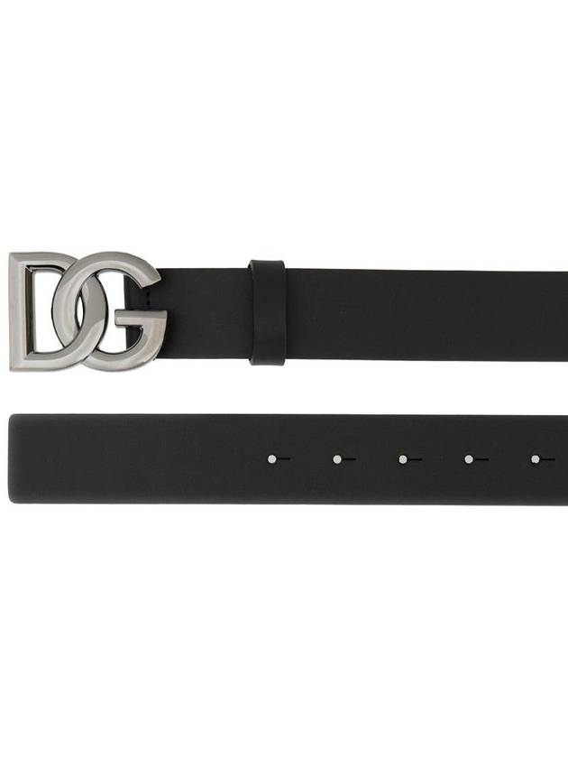 Logo Leather Belt Black - DOLCE&GABBANA - BALAAN 4