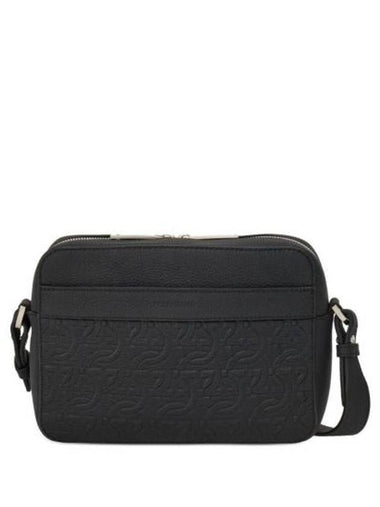 Embossed Gancini Pattern Cross Bag Black - SALVATORE FERRAGAMO - BALAAN 1