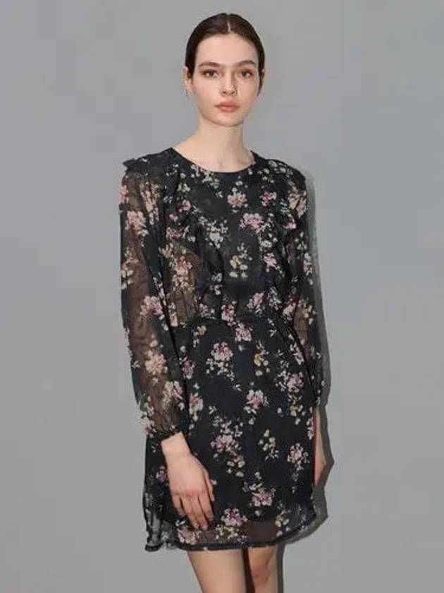 Ruffle Flower Dress Black - DAMAGE MNEMONIC - BALAAN 2