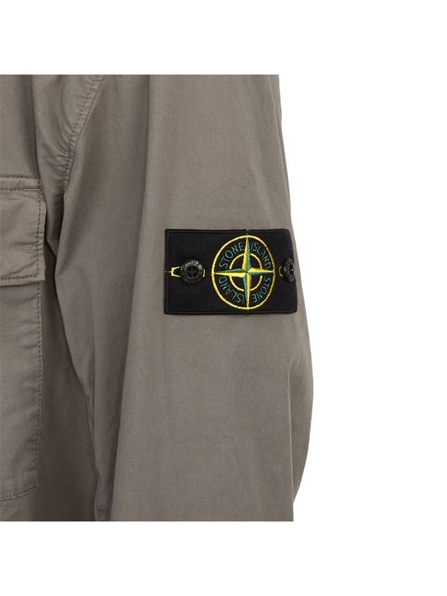 Cotton Twill Stretch Hooded Jacket Dove Grey - STONE ISLAND - BALAAN 8