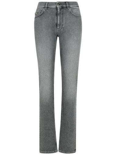 Versace Gray Cotton Jeans - VERSACE - BALAAN 1