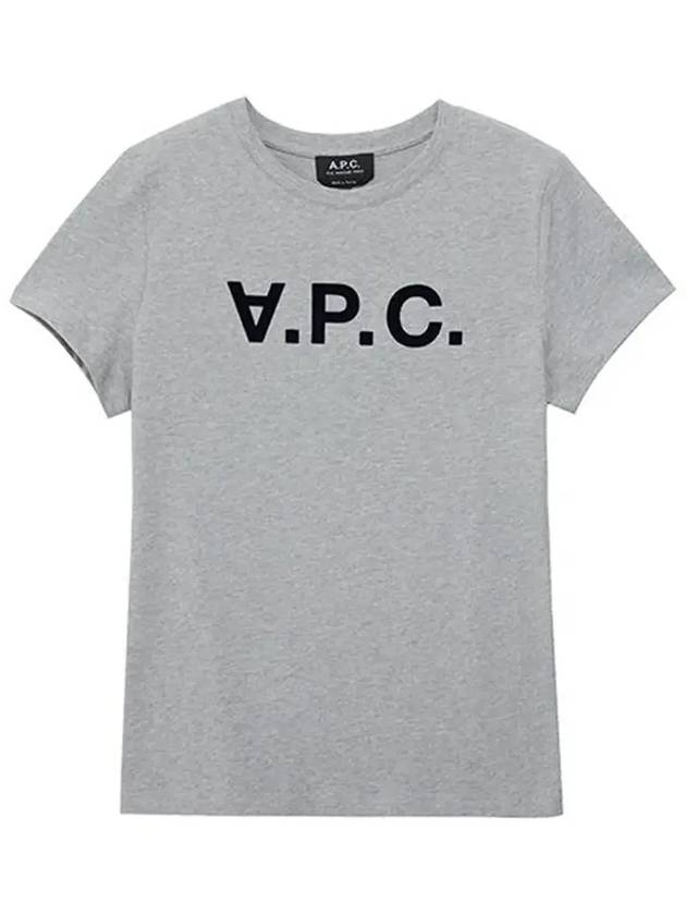 VPC Navy Logo Cotton Short Sleeve T-Shirt Grey - A.P.C. - BALAAN 6