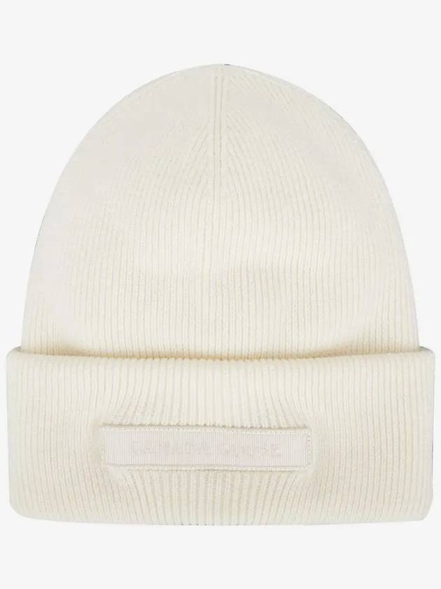 Logo Wool Beanie White - CANADA GOOSE - BALAAN 3