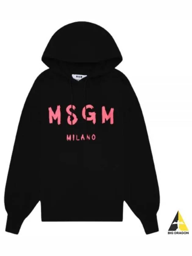 Milano Brushed Logo Hoodie Black - MSGM - BALAAN 2