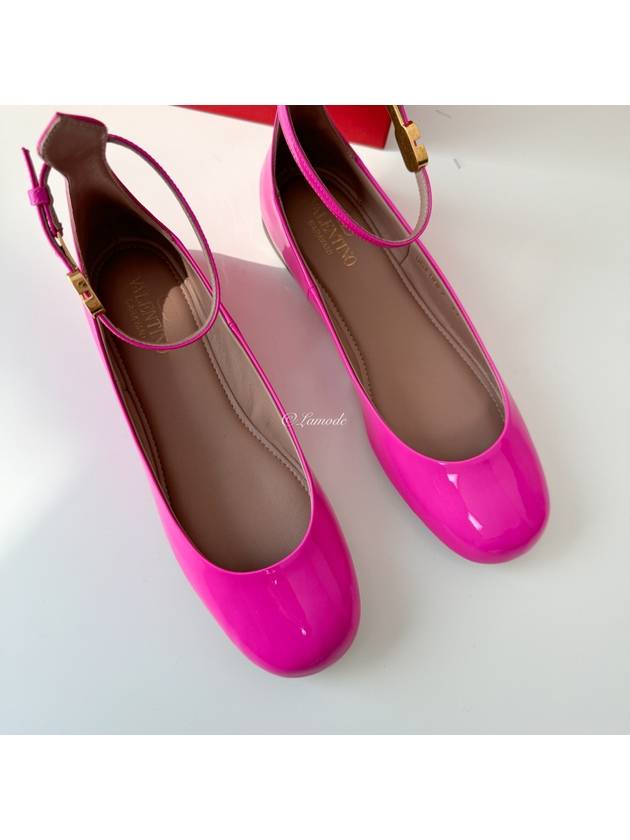 Patent Leather Ballerina Pink - VALENTINO - BALAAN 3