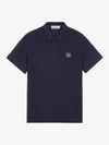 Men's Logo Patch Short Sleeve Polo Shirt Navy - STONE ISLAND - BALAAN 2