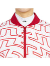 Women's Audrey Monogram Print Golf Crop Bomber Jacket Red - J.LINDEBERG - BALAAN 8