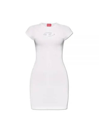 Women's D Angel Logo Cutout Short Dress White - DIESEL - BALAAN 2