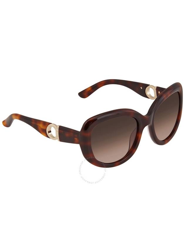 Acetate Round Sunglasses Brown - SALVATORE FERRAGAMO - BALAAN 4