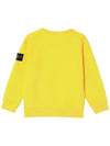 Kids Wappen Patch Organic Cotton Fleece Sweatshirt Yellow - STONE ISLAND - BALAAN 4