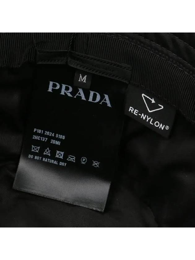 Triangle Logo Re-nylon Bucket Hat Black - PRADA - BALAAN 5