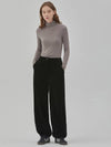 RYUL+WAI: Women's Corduroy String Velvet Wide Pants Black - RYUL+WAI: - BALAAN 3