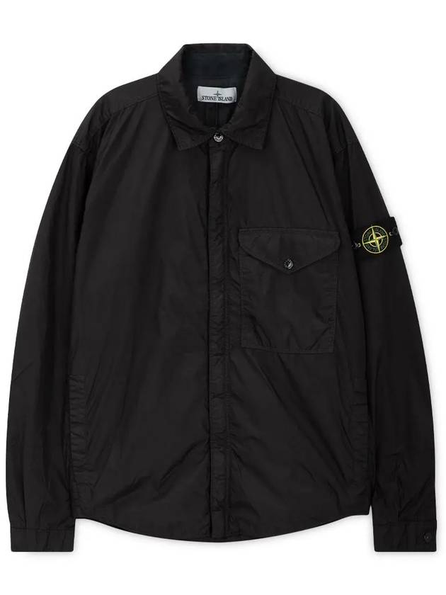 Logo Patch Zip Up Jacket Black - STONE ISLAND - BALAAN 4