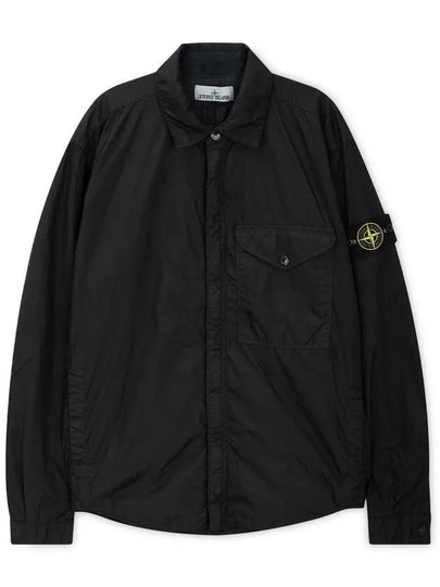 Logo Patch Zip Up Jacket Black - STONE ISLAND - BALAAN 2