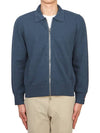 Textured Striped Cotton Bomber Jacket Blue - THOM BROWNE - BALAAN 4