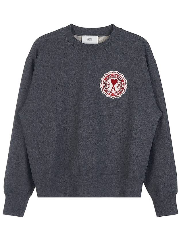 Heart Logo Patch Sweatshirt Grey - AMI - BALAAN 2