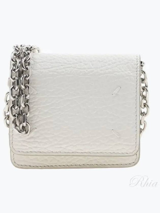 Embroidery Logo Chain Cald Wallet White - MAISON MARGIELA - BALAAN 2