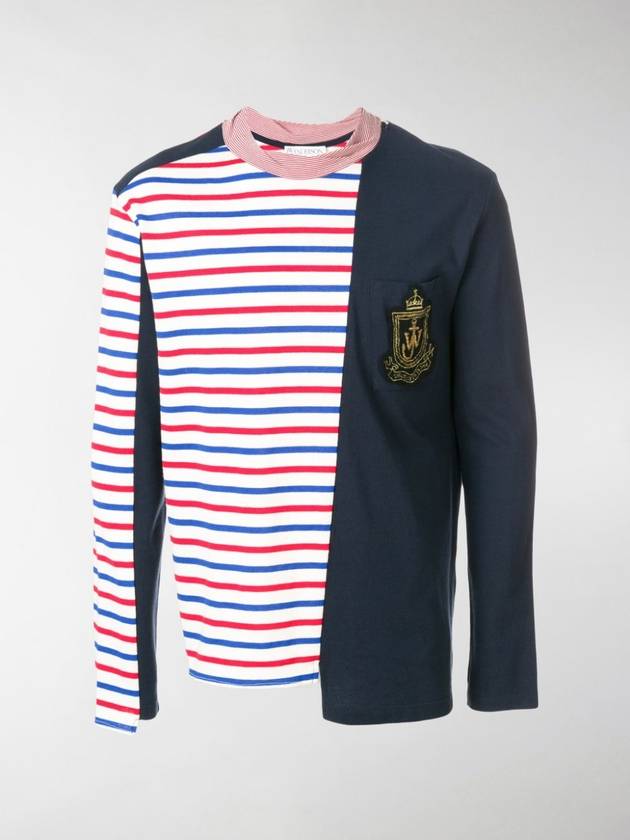 J.W Anderson Striped And Embroidered Jersey TShirt - JW ANDERSON - BALAAN 4