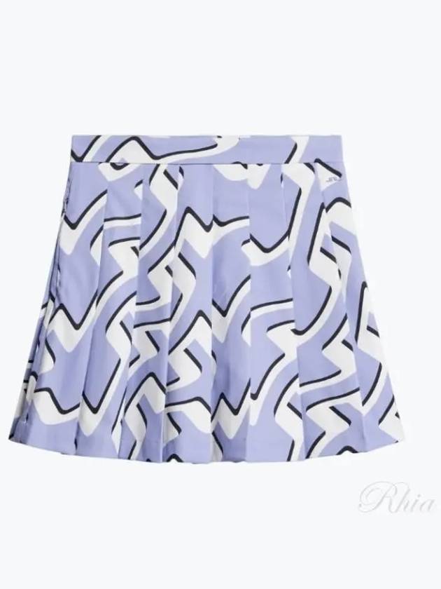 Women's Adina Print Pleat Skirt Purple - J.LINDEBERG - BALAAN 2