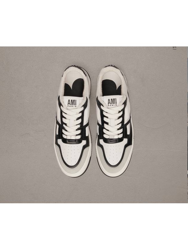 New Arcade Leather Low Top Sneakers White Black - AMI - BALAAN 9