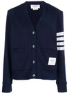 4-Bar Loopback Jersey Cardigan Navy - THOM BROWNE - BALAAN 3