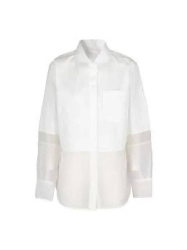 Combo Poplin Sheer Shirt N01HW502 100 - HELMUT LANG - BALAAN 1