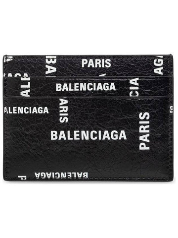 Bal Paris Allover Cash Card Holder Black - BALENCIAGA - BALAAN 1