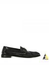 Le Signature Cassandre Logo Plaque Lamb Skin Loafer Black - SAINT LAURENT - BALAAN 2