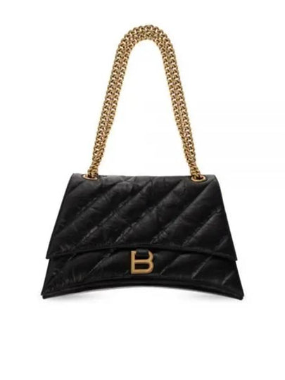 Quilted Crush Medium Chain Shoulder Bag Black - BALENCIAGA - BALAAN 2