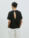 Back slit wrap loose tshirt black - RYUL+WAI: - BALAAN 1