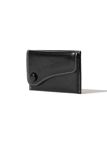 Dot Saddle Slim Mini Transportation Card Wallet Black - LE MASQUE - BALAAN 1