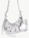 Metallic Le Cagol XS Lambskin Shoulder Bag Silver - BALENCIAGA - BALAAN 3