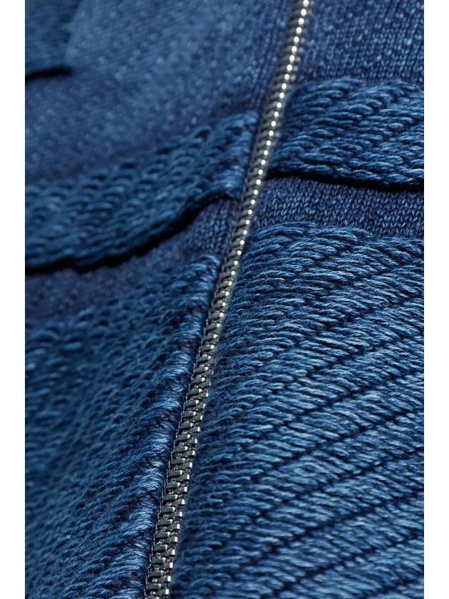 Denim Effect Zip-Up Cardigan Blue - DIESEL - BALAAN 3