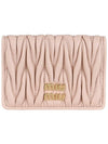 Matelasse Nappa Leather Card Wallet Pink - MIU MIU - BALAAN 3