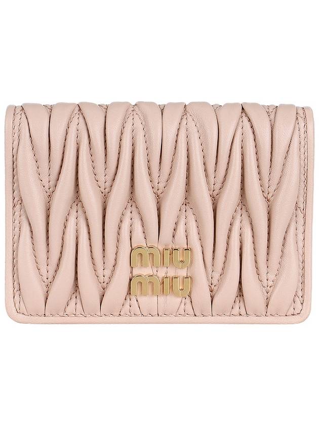 Matelasse Nappa Leather Card Wallet Pink - MIU MIU - BALAAN 3