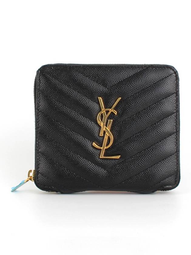 Monogram Compact Zipper Halfwallet Black - SAINT LAURENT - BALAAN 2