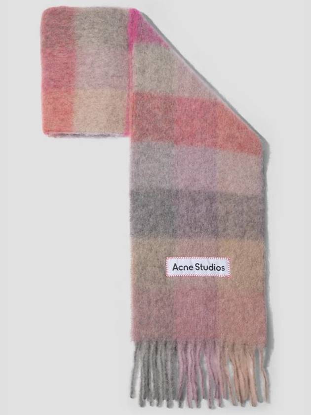 Check Mohair Muffler Fuchsia Lilac Pink - ACNE STUDIOS - BALAAN 3