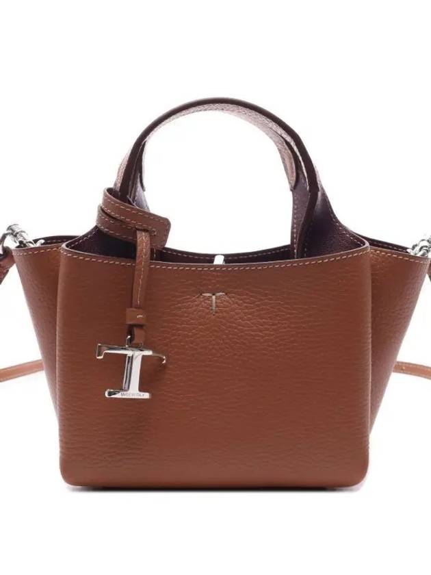 Micro Leather Tote Bag Brown - TOD'S - BALAAN 2