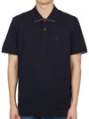 Metropolis Logo Badge Striped Polo Shirt Navy - CP COMPANY - BALAAN 2