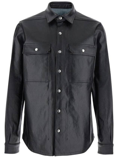 Black Jacket With Patch Pockets On The Chest In Cotton Blend Man - RICK OWENS - BALAAN 1