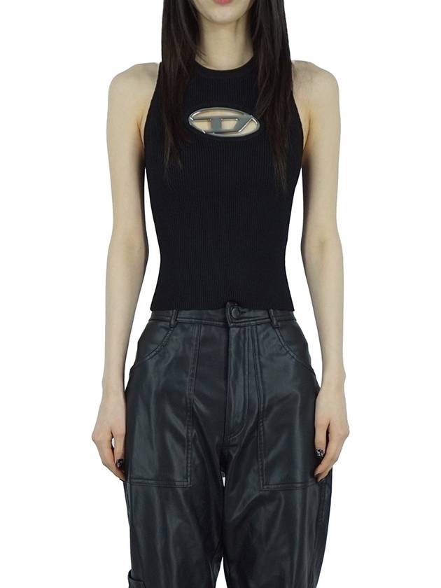 M Onerva Logo Plaque Cut Out Sleeveless Black - DIESEL - BALAAN 3