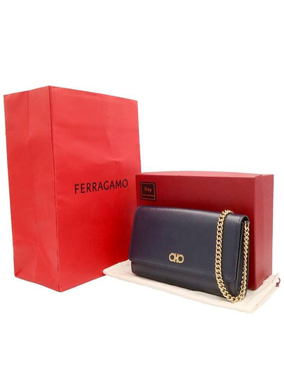 Ferragamo Navy Gancini Gold Chain Mini Cross Bag 22 0017 - SALVATORE FERRAGAMO - BALAAN 2