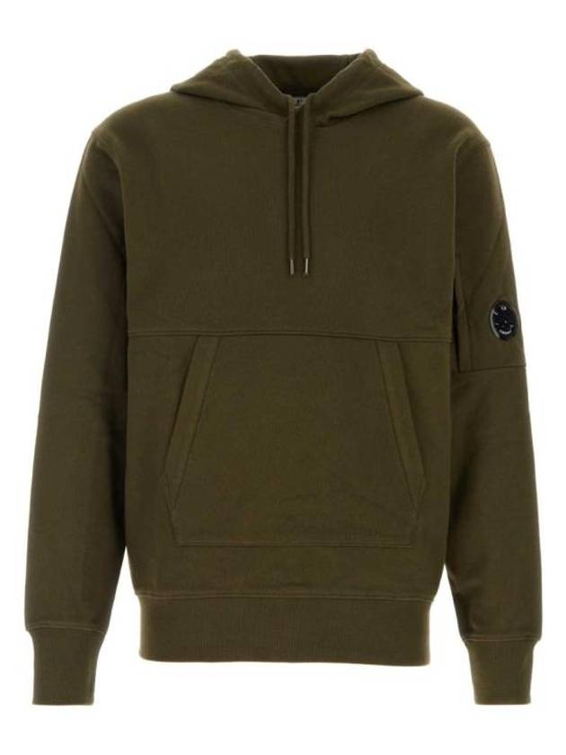 Diagonal Raised Fleece Lens Hoodie Green - CP COMPANY - BALAAN 2