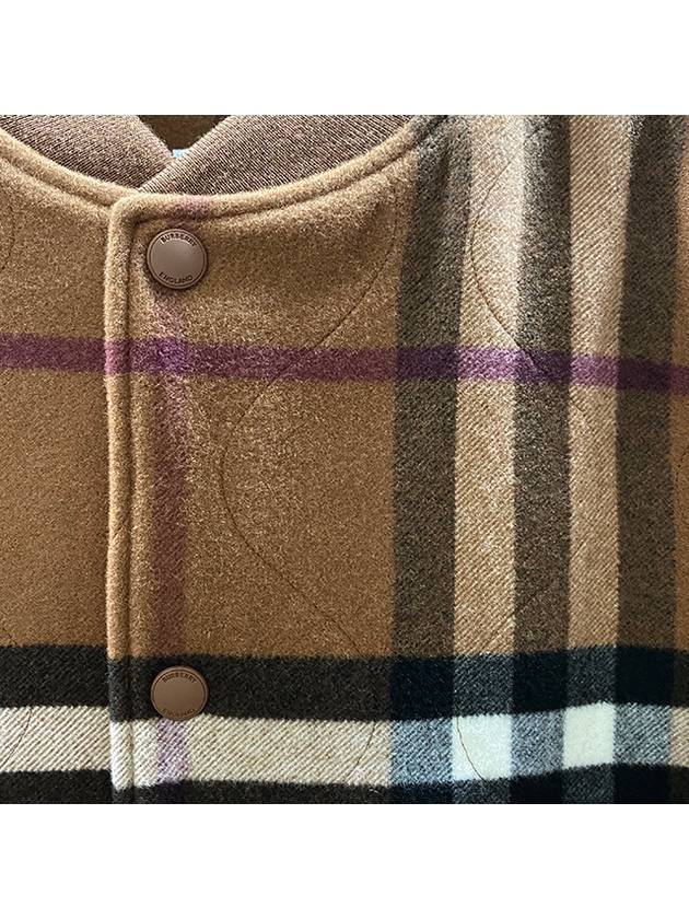 Quilted Check Wool Blend Bomber Jacket Dark Birch Brown - BURBERRY - BALAAN 5