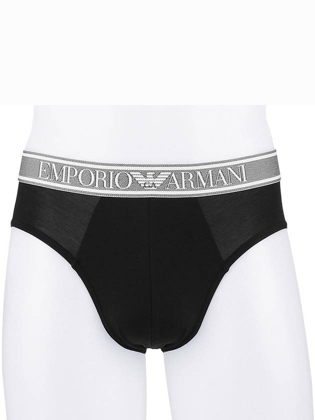 Men's Logo Band Micro Triangle Briefs Black - EMPORIO ARMANI - BALAAN 2