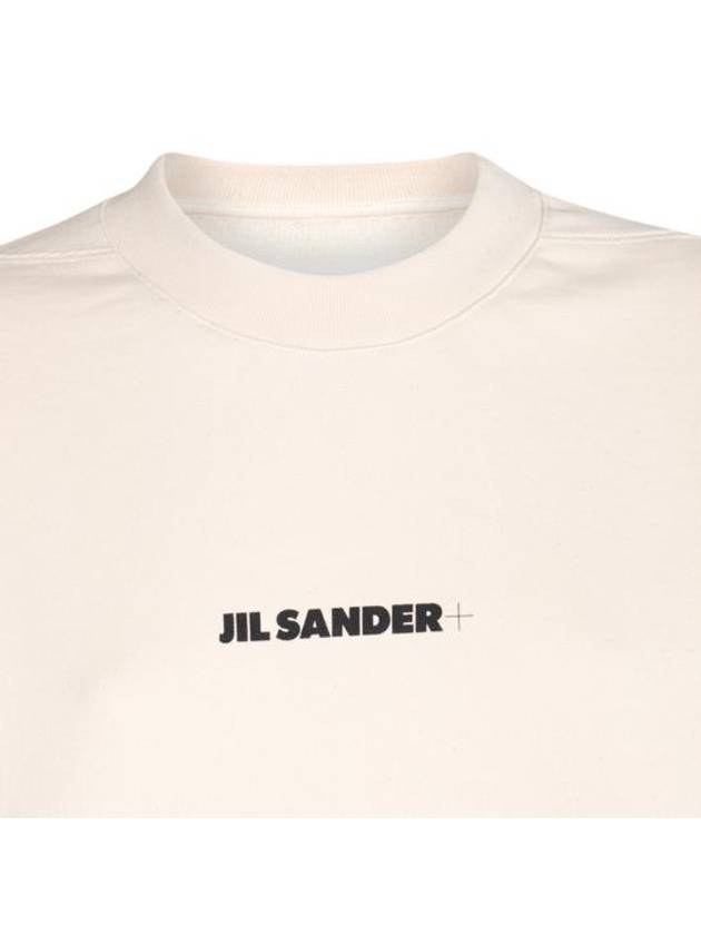 Front Logo Cotton Sweatshirt Beige - JIL SANDER - BALAAN 4