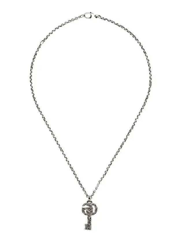 Double G Key Necklace YBB627757001 Silver - GUCCI - BALAAN 4